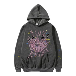 Spider Pink Hoodie 'Drak Gray'