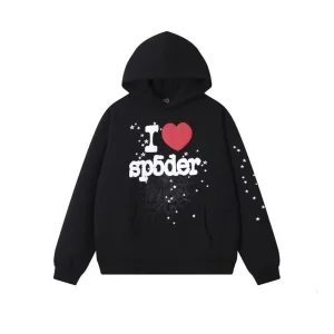Sp5derI Heart SP5 Souvenir Hoodie Black