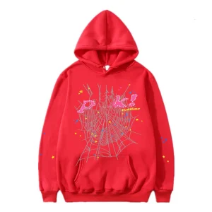 Sp5der Gray Hoodie 'Red'
