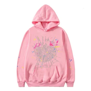 Sp5der Gray Hoodie 'Baby Pink'